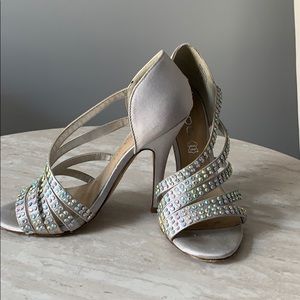 Silver heels with details